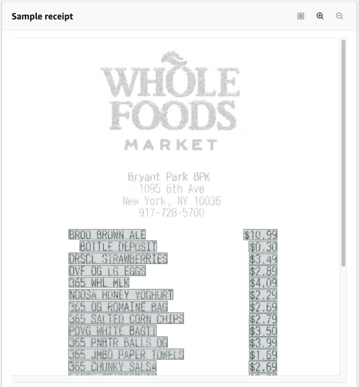 Sample receipt