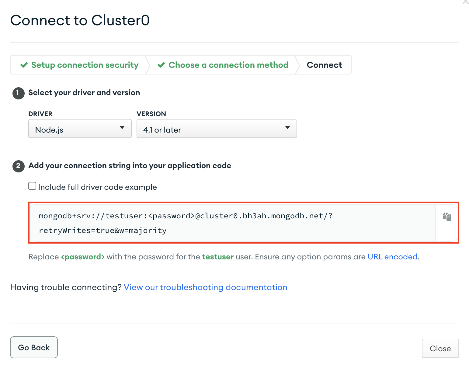 connect to your database 3