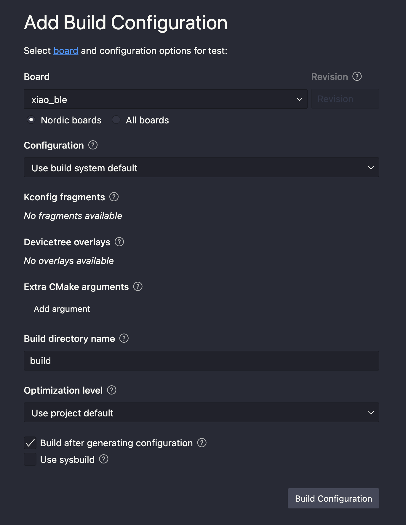 nRF52 Xiao build config