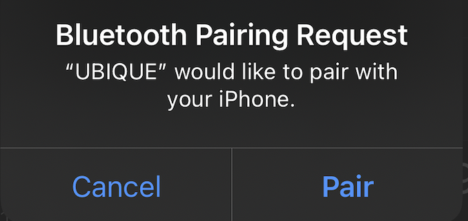 iOS pairing prompt
