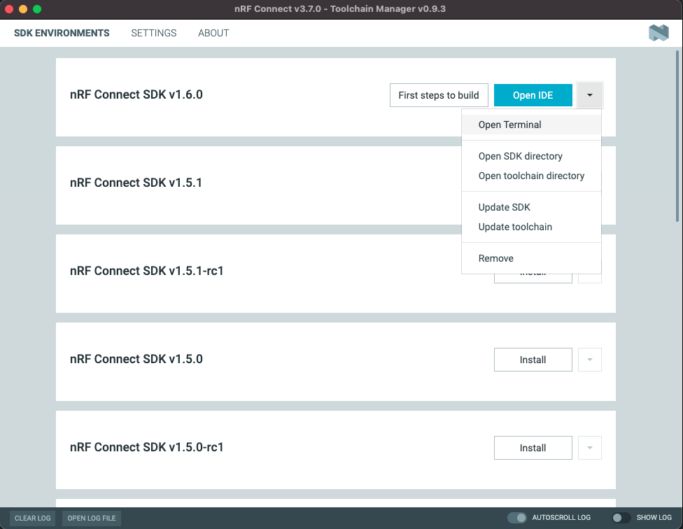 nrf command line tools folder